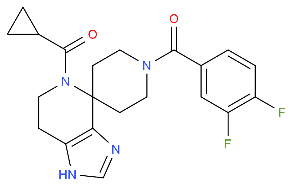 5-(cyclopropylcarbonyl)-1'-(3,4-difluorobenzoyl)-1,5,6,7-tetrahydrospiro[imidazo[4,5-c]pyridine-4,4'-piperidine]_Molecular_structure_CAS_)
