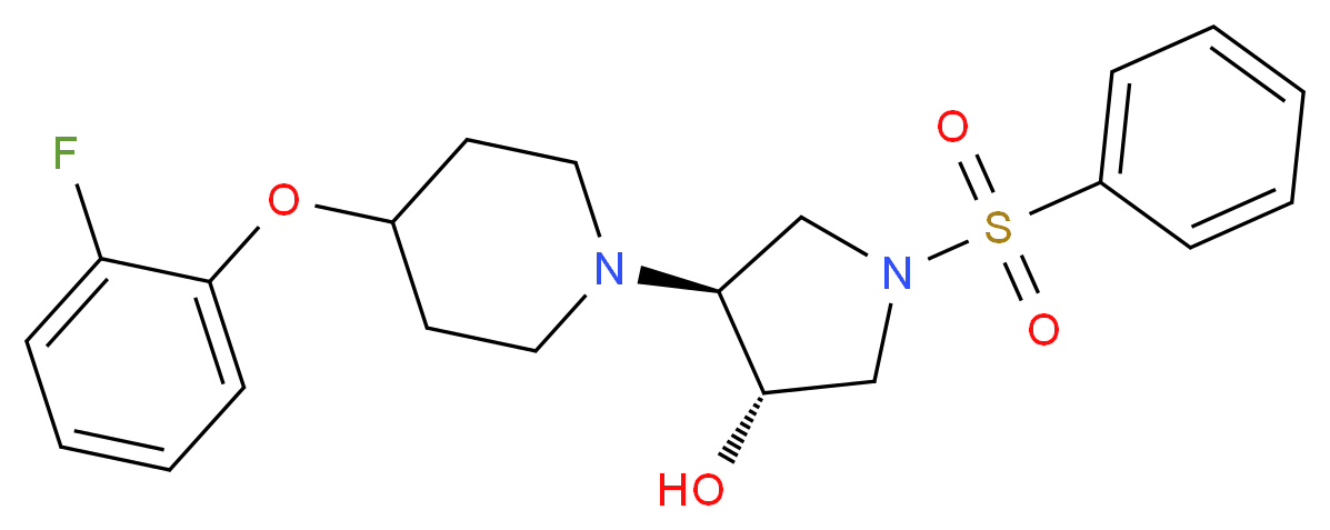 (3S*,4S*)-4-[4-(2-fluorophenoxy)-1-piperidinyl]-1-(phenylsulfonyl)-3-pyrrolidinol_Molecular_structure_CAS_)