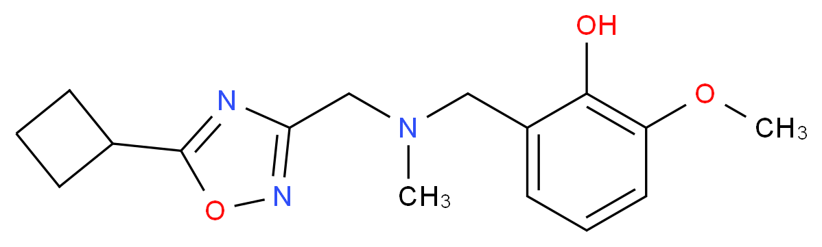 2-{[[(5-cyclobutyl-1,2,4-oxadiazol-3-yl)methyl](methyl)amino]methyl}-6-methoxyphenol_Molecular_structure_CAS_)