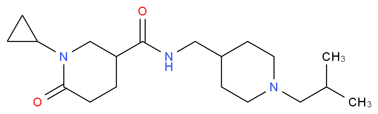 1-cyclopropyl-N-[(1-isobutyl-4-piperidinyl)methyl]-6-oxo-3-piperidinecarboxamide_Molecular_structure_CAS_)