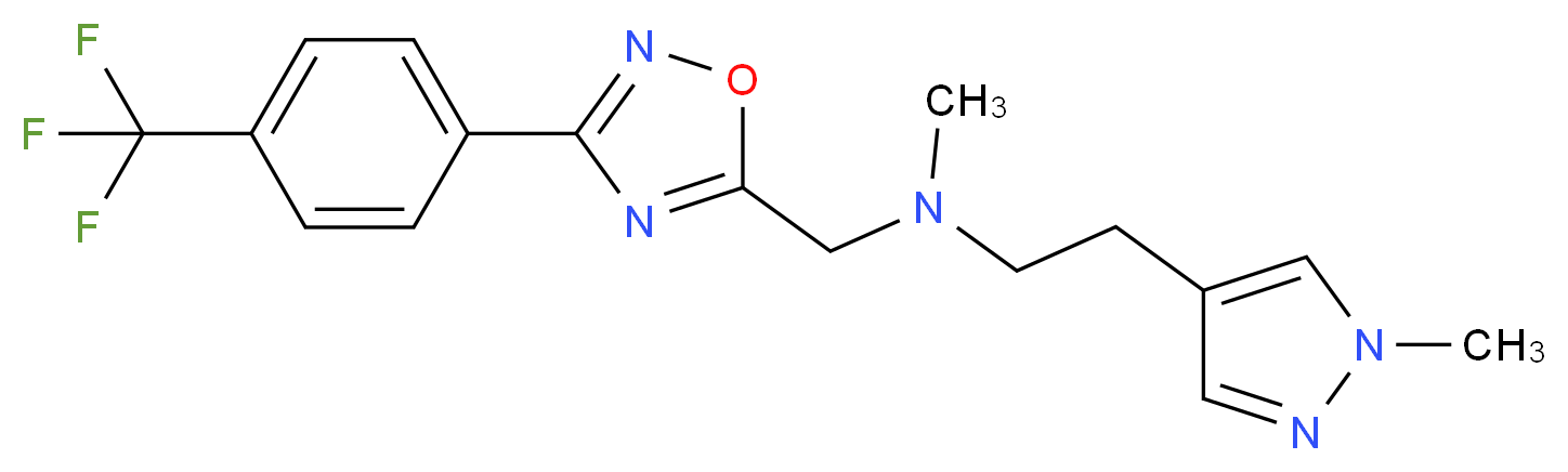N-methyl-2-(1-methyl-1H-pyrazol-4-yl)-N-({3-[4-(trifluoromethyl)phenyl]-1,2,4-oxadiazol-5-yl}methyl)ethanamine_Molecular_structure_CAS_)