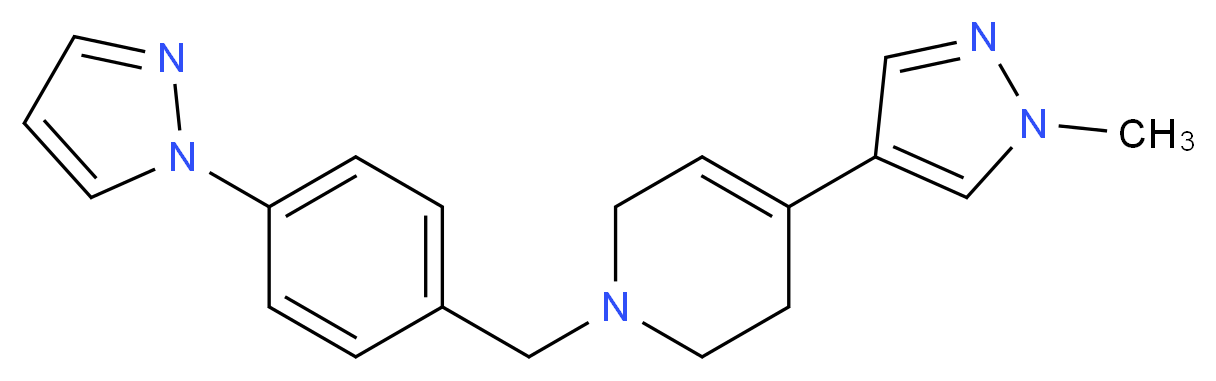 4-(1-methyl-1H-pyrazol-4-yl)-1-[4-(1H-pyrazol-1-yl)benzyl]-1,2,3,6-tetrahydropyridine_Molecular_structure_CAS_)