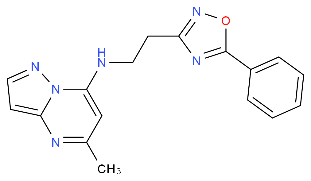 5-methyl-N-[2-(5-phenyl-1,2,4-oxadiazol-3-yl)ethyl]pyrazolo[1,5-a]pyrimidin-7-amine_Molecular_structure_CAS_)