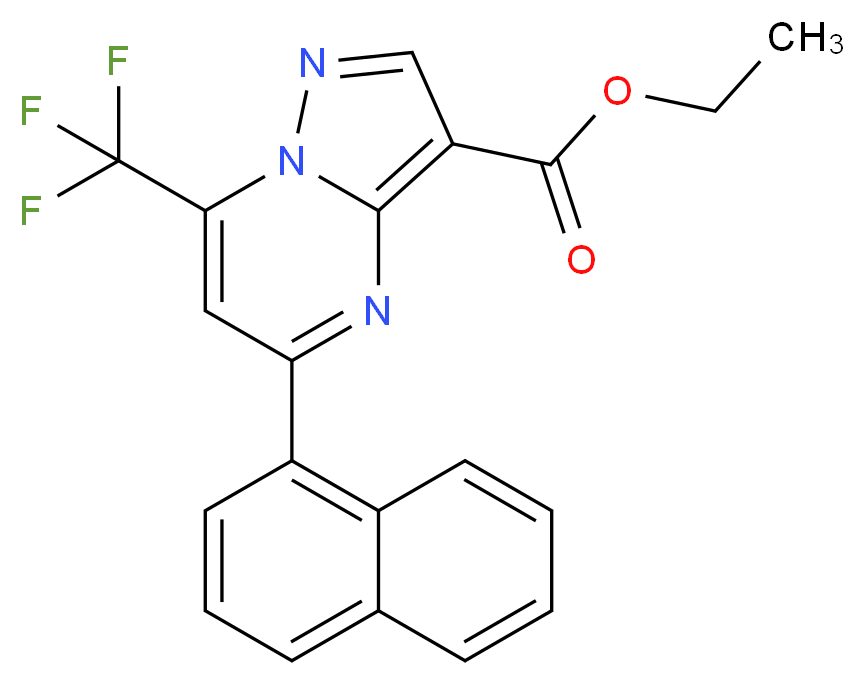 Ethyl 5-(1-naphthyl)-7-(trifluoromethyl)pyrazolo-[1,5-a]pyrimidine-3-carboxylate_Molecular_structure_CAS_)