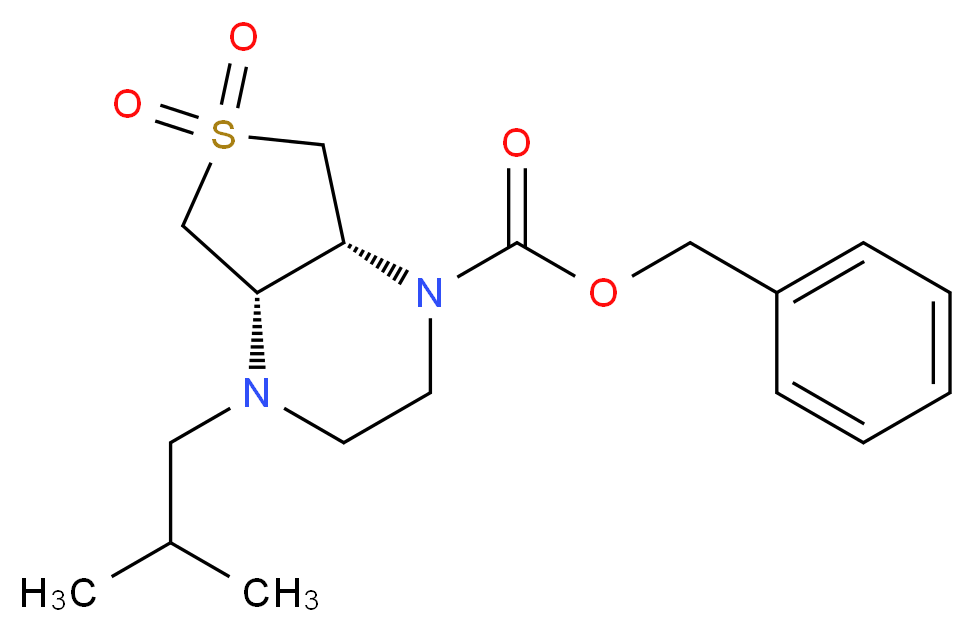 benzyl (4aS*,7aR*)-4-isobutylhexahydrothieno[3,4-b]pyrazine-1(2H)-carboxylate 6,6-dioxide_Molecular_structure_CAS_)