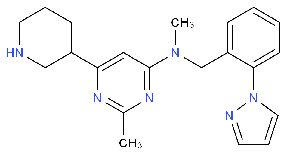 N,2-dimethyl-6-piperidin-3-yl-N-[2-(1H-pyrazol-1-yl)benzyl]pyrimidin-4-amine_Molecular_structure_CAS_)