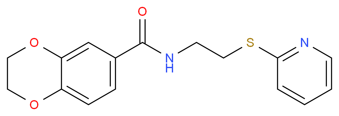 N-[2-(pyridin-2-ylthio)ethyl]-2,3-dihydro-1,4-benzodioxine-6-carboxamide_Molecular_structure_CAS_)