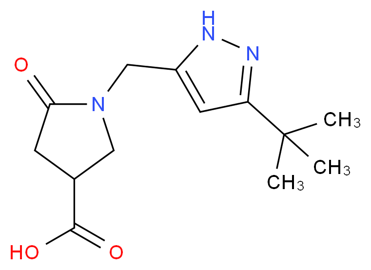 1-[(3-tert-butyl-1H-pyrazol-5-yl)methyl]-5-oxopyrrolidine-3-carboxylic acid_Molecular_structure_CAS_)