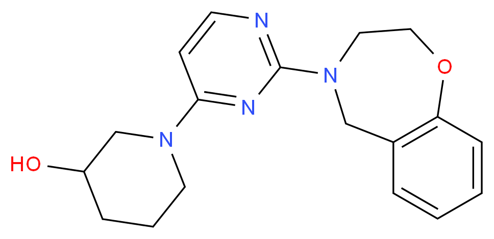 1-[2-(2,3-dihydro-1,4-benzoxazepin-4(5H)-yl)pyrimidin-4-yl]piperidin-3-ol_Molecular_structure_CAS_)