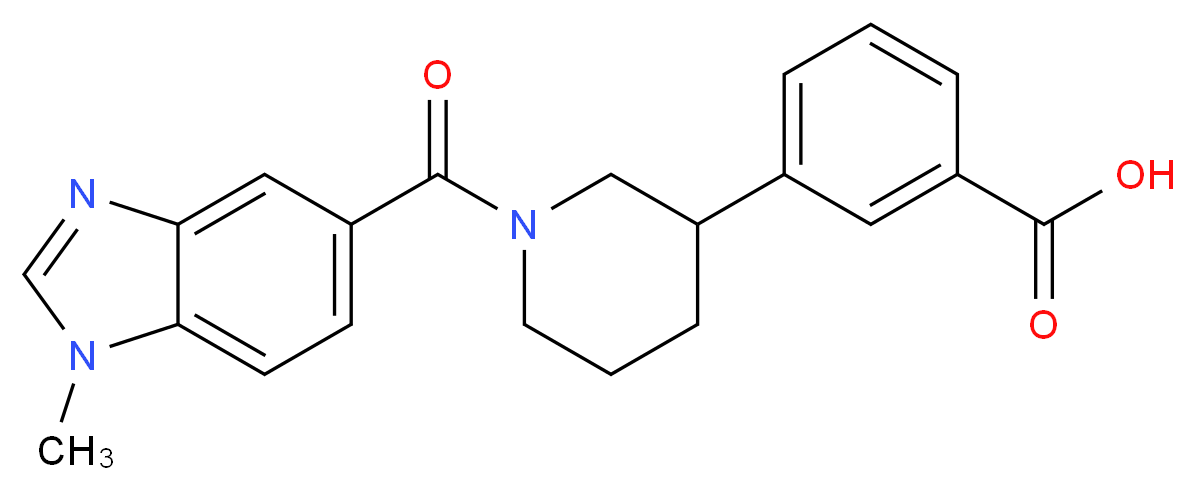 3-{1-[(1-methyl-1H-benzimidazol-5-yl)carbonyl]piperidin-3-yl}benzoic acid_Molecular_structure_CAS_)