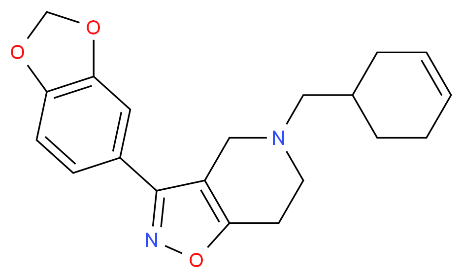 3-(1,3-benzodioxol-5-yl)-5-(3-cyclohexen-1-ylmethyl)-4,5,6,7-tetrahydroisoxazolo[4,5-c]pyridine_Molecular_structure_CAS_)