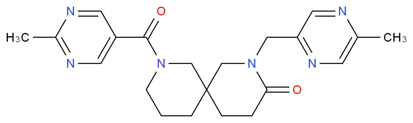 2-[(5-methylpyrazin-2-yl)methyl]-8-[(2-methylpyrimidin-5-yl)carbonyl]-2,8-diazaspiro[5.5]undecan-3-one_Molecular_structure_CAS_)