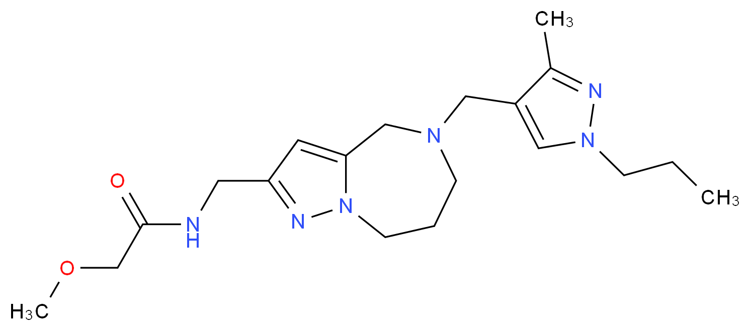 2-methoxy-N-({5-[(3-methyl-1-propyl-1H-pyrazol-4-yl)methyl]-5,6,7,8-tetrahydro-4H-pyrazolo[1,5-a][1,4]diazepin-2-yl}methyl)acetamide_Molecular_structure_CAS_)