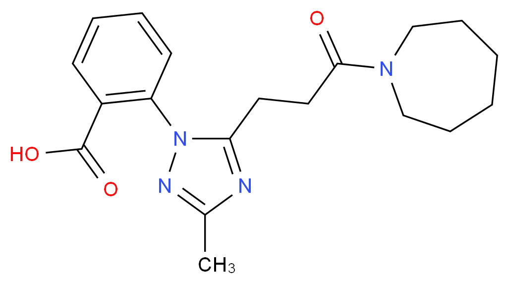 2-[5-(3-azepan-1-yl-3-oxopropyl)-3-methyl-1H-1,2,4-triazol-1-yl]benzoic acid_Molecular_structure_CAS_)