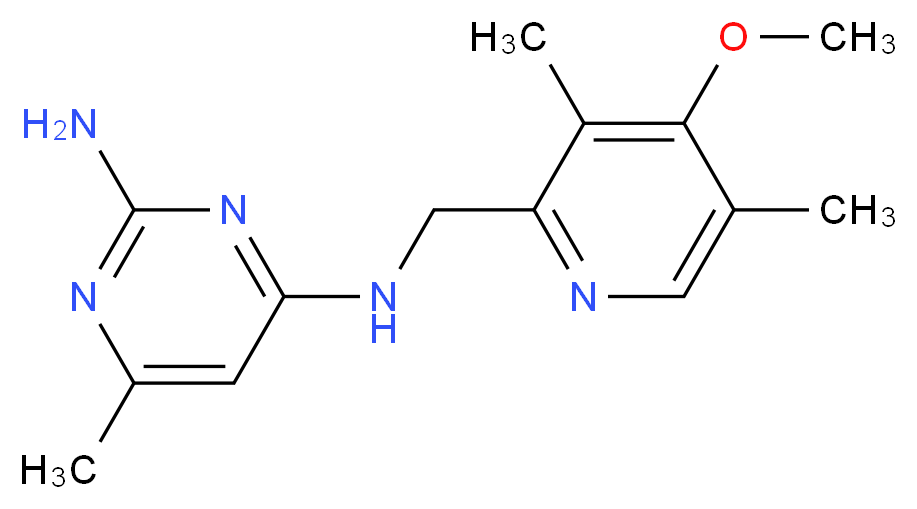 N~4~-[(4-methoxy-3,5-dimethylpyridin-2-yl)methyl]-6-methylpyrimidine-2,4-diamine_Molecular_structure_CAS_)