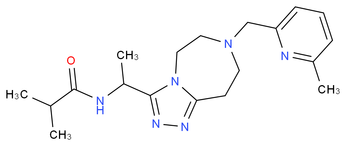2-methyl-N-(1-{7-[(6-methyl-2-pyridinyl)methyl]-6,7,8,9-tetrahydro-5H-[1,2,4]triazolo[4,3-d][1,4]diazepin-3-yl}ethyl)propanamide_Molecular_structure_CAS_)