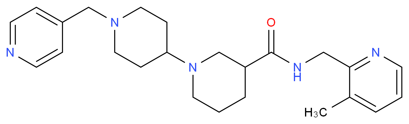 N-[(3-methylpyridin-2-yl)methyl]-1'-(pyridin-4-ylmethyl)-1,4'-bipiperidine-3-carboxamide_Molecular_structure_CAS_)