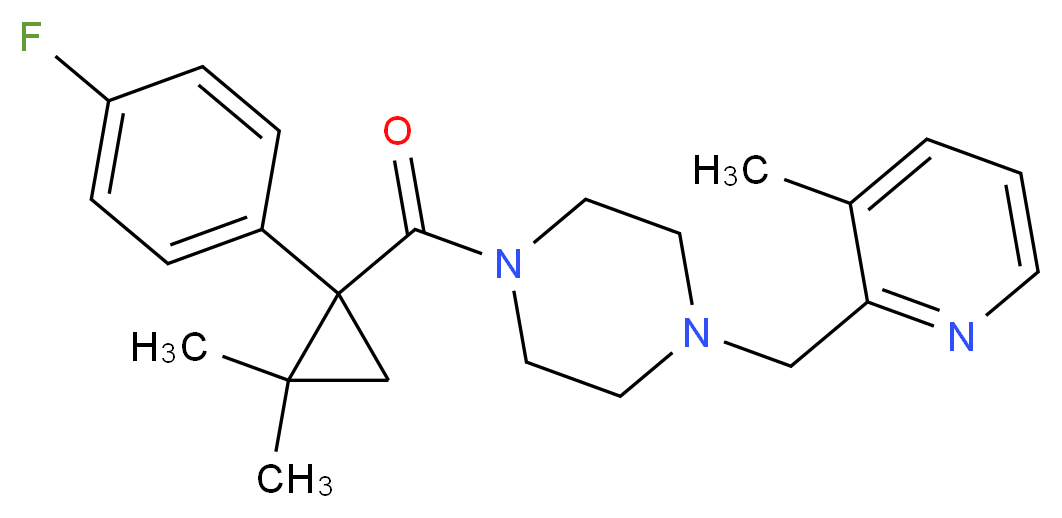 1-{[1-(4-fluorophenyl)-2,2-dimethylcyclopropyl]carbonyl}-4-[(3-methyl-2-pyridinyl)methyl]piperazine_Molecular_structure_CAS_)