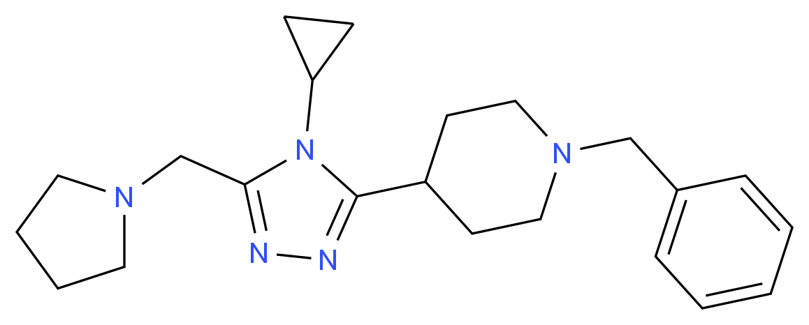 1-benzyl-4-[4-cyclopropyl-5-(pyrrolidin-1-ylmethyl)-4H-1,2,4-triazol-3-yl]piperidine_Molecular_structure_CAS_)