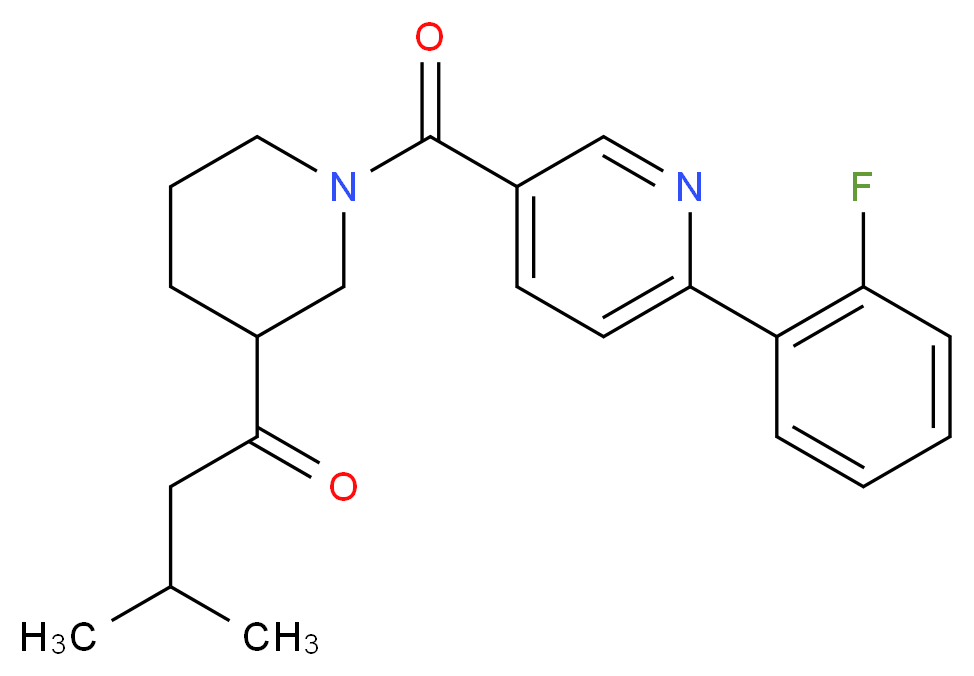1-(1-{[6-(2-fluorophenyl)pyridin-3-yl]carbonyl}piperidin-3-yl)-3-methylbutan-1-one_Molecular_structure_CAS_)