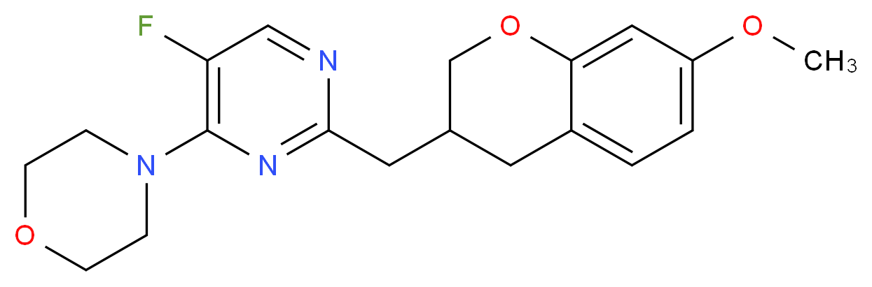 4-{5-fluoro-2-[(7-methoxy-3,4-dihydro-2H-chromen-3-yl)methyl]pyrimidin-4-yl}morpholine_Molecular_structure_CAS_)