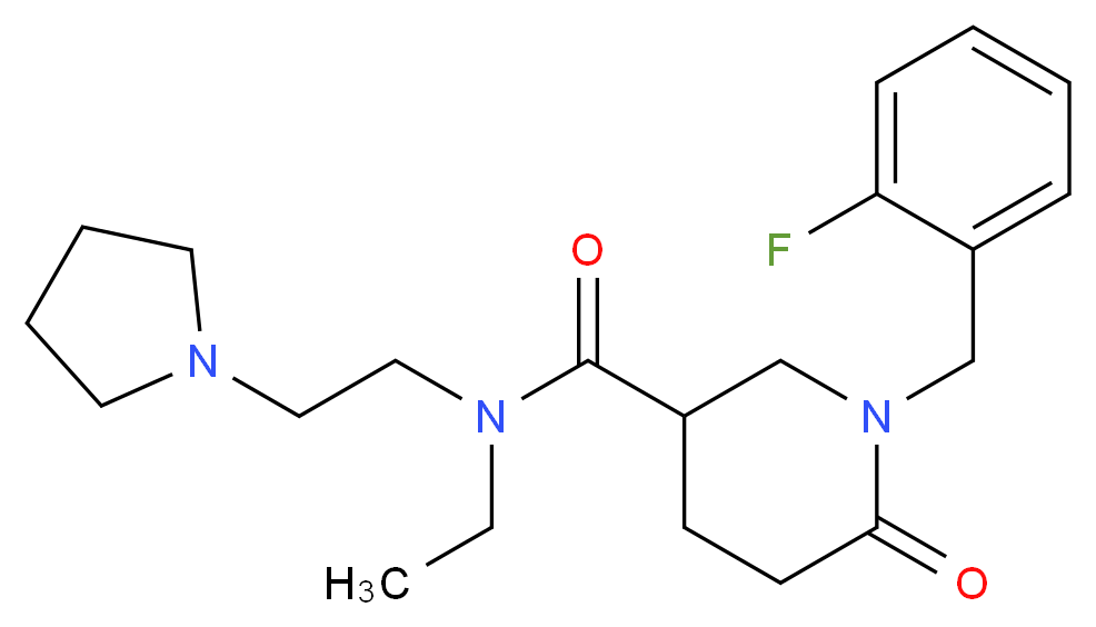N-ethyl-1-(2-fluorobenzyl)-6-oxo-N-[2-(1-pyrrolidinyl)ethyl]-3-piperidinecarboxamide_Molecular_structure_CAS_)