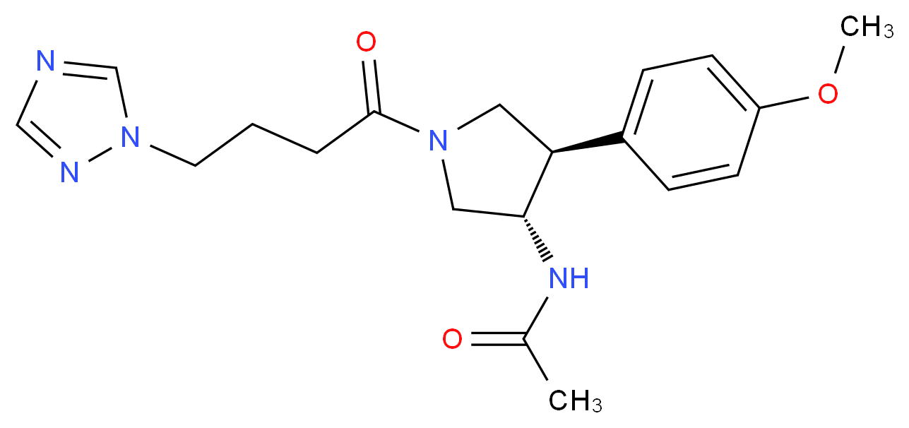 N-{(3S*,4R*)-4-(4-methoxyphenyl)-1-[4-(1H-1,2,4-triazol-1-yl)butanoyl]-3-pyrrolidinyl}acetamide_Molecular_structure_CAS_)