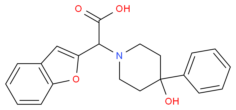 1-benzofuran-2-yl(4-hydroxy-4-phenylpiperidin-1-yl)acetic acid_Molecular_structure_CAS_)