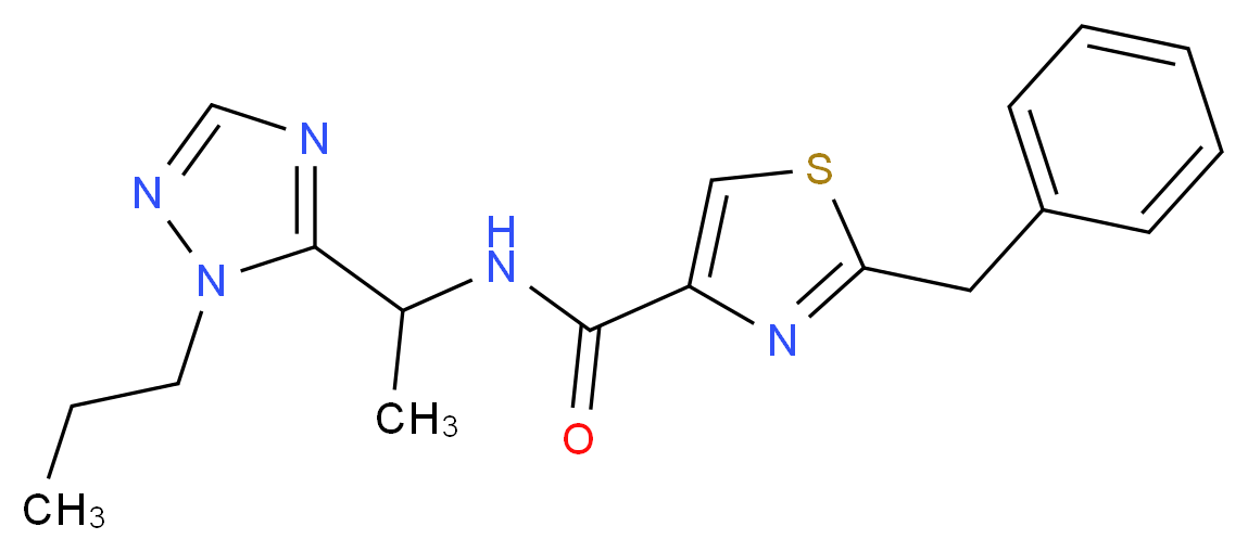 2-benzyl-N-[1-(1-propyl-1H-1,2,4-triazol-5-yl)ethyl]-1,3-thiazole-4-carboxamide_Molecular_structure_CAS_)