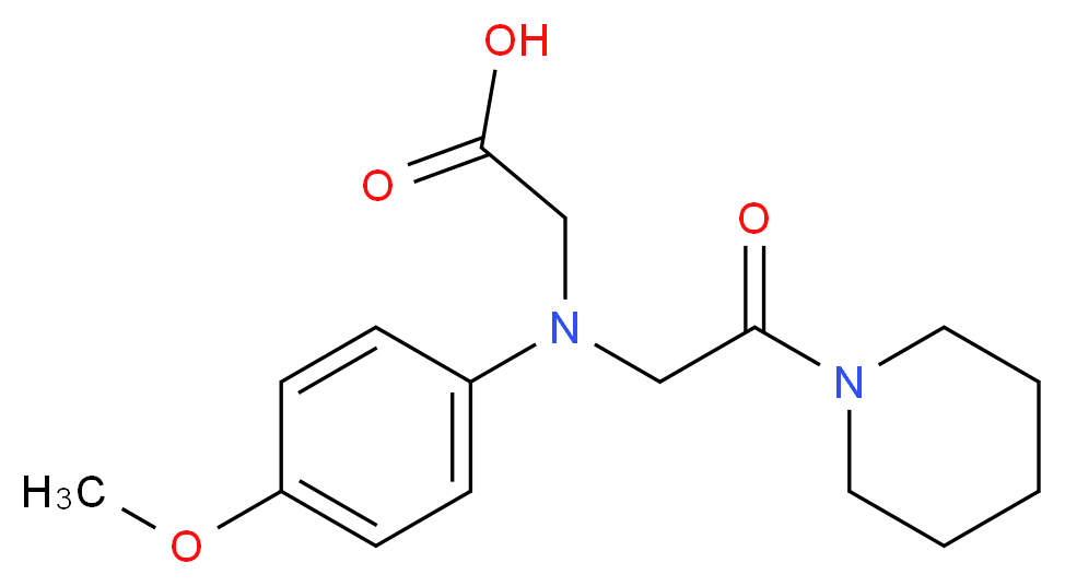 [(4-Methoxyphenyl)(2-oxo-2-piperidin-1-ylethyl)-amino]acetic acid_Molecular_structure_CAS_)