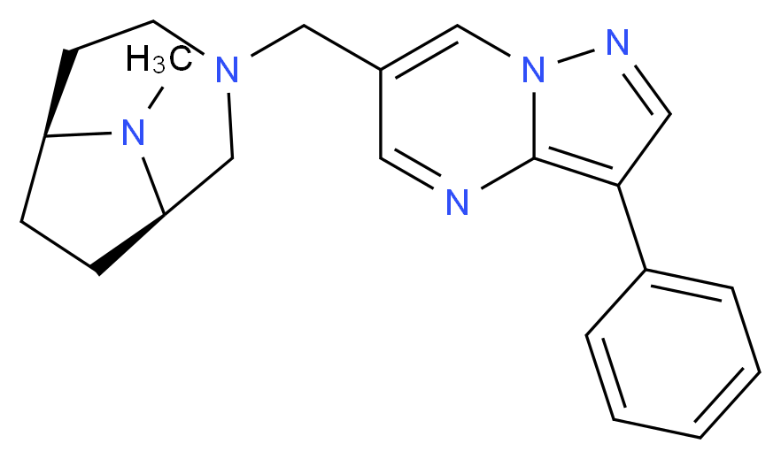 6-{[(1R*,6S*)-9-methyl-3,9-diazabicyclo[4.2.1]non-3-yl]methyl}-3-phenylpyrazolo[1,5-a]pyrimidine_Molecular_structure_CAS_)