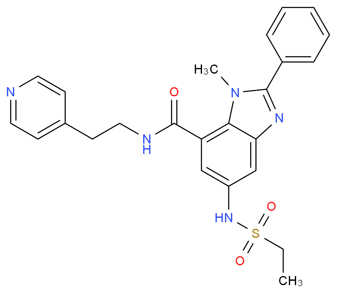 5-[(ethylsulfonyl)amino]-1-methyl-2-phenyl-N-[2-(4-pyridinyl)ethyl]-1H-benzimidazole-7-carboxamide_Molecular_structure_CAS_)
