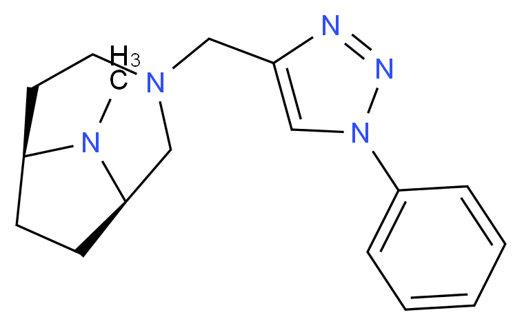 (1R*,6S*)-9-methyl-3-[(1-phenyl-1H-1,2,3-triazol-4-yl)methyl]-3,9-diazabicyclo[4.2.1]nonane_Molecular_structure_CAS_)
