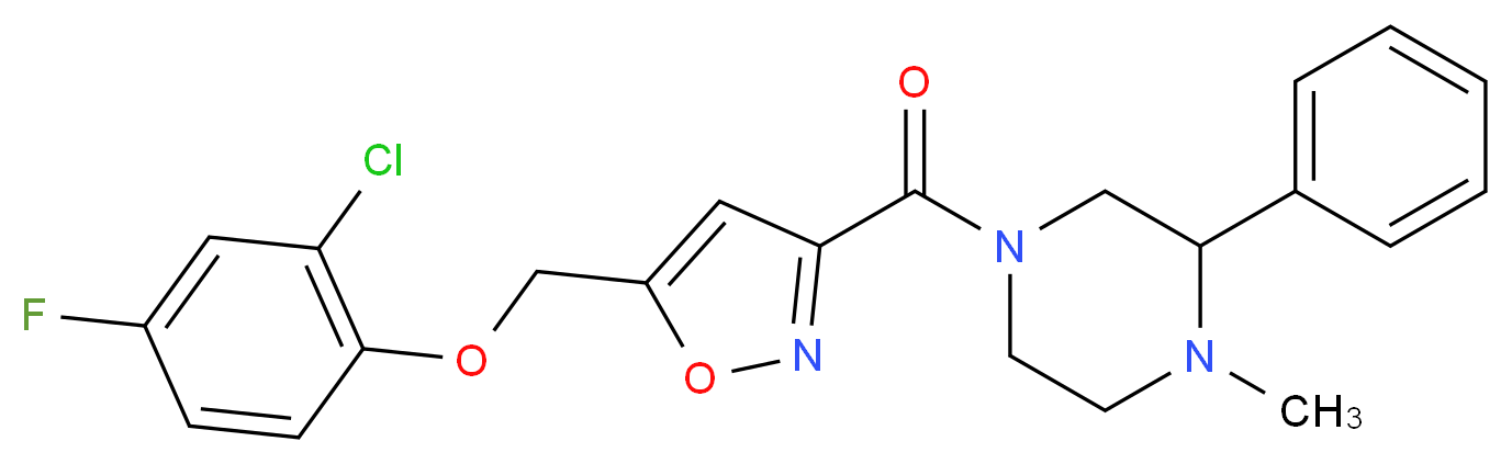 4-({5-[(2-chloro-4-fluorophenoxy)methyl]-3-isoxazolyl}carbonyl)-1-methyl-2-phenylpiperazine_Molecular_structure_CAS_)