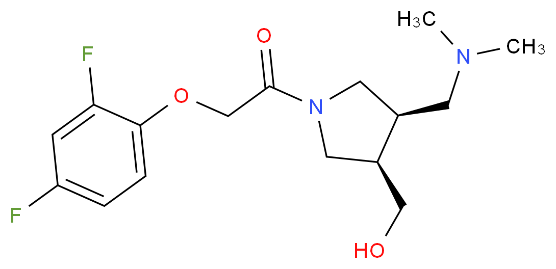 {(3R*,4R*)-1-[(2,4-difluorophenoxy)acetyl]-4-[(dimethylamino)methyl]pyrrolidin-3-yl}methanol_Molecular_structure_CAS_)