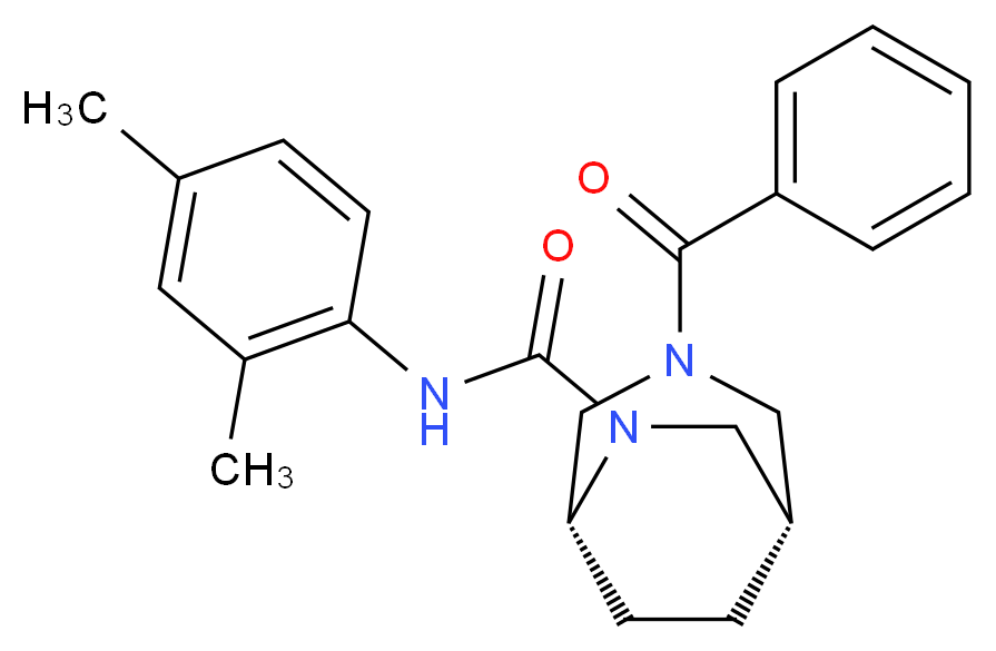 (1S*,5R*)-3-benzoyl-N-(2,4-dimethylphenyl)-3,6-diazabicyclo[3.2.2]nonane-6-carboxamide_Molecular_structure_CAS_)