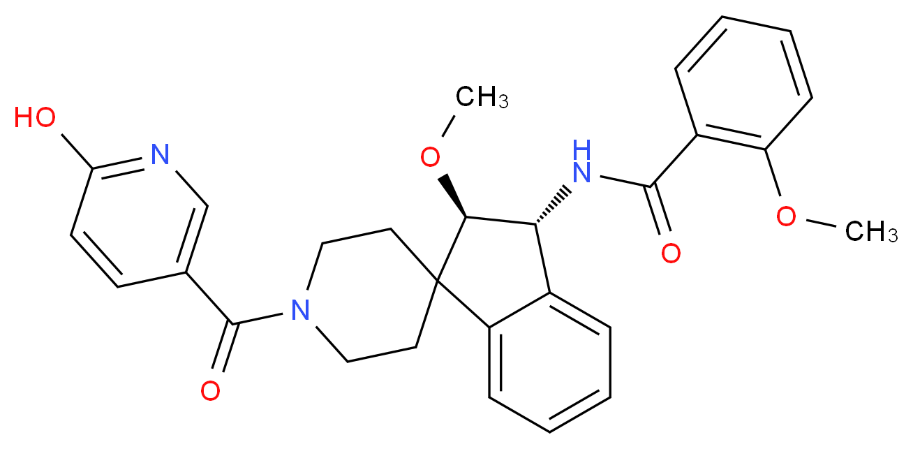 N-{(2R*,3R*)-1'-[(6-hydroxy-3-pyridinyl)carbonyl]-2-methoxy-2,3-dihydrospiro[indene-1,4'-piperidin]-3-yl}-2-methoxybenzamide_Molecular_structure_CAS_)