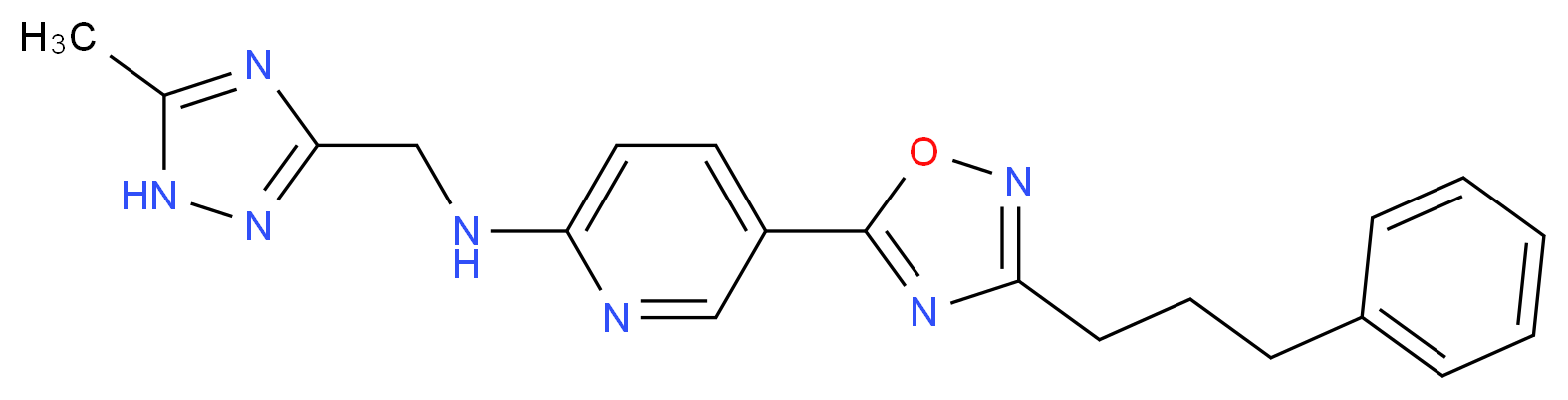 N-[(5-methyl-1H-1,2,4-triazol-3-yl)methyl]-5-[3-(3-phenylpropyl)-1,2,4-oxadiazol-5-yl]pyridin-2-amine_Molecular_structure_CAS_)