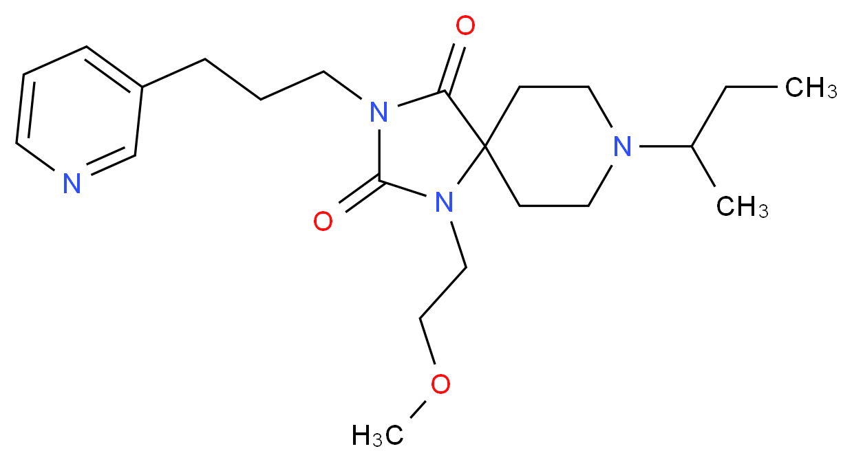 8-sec-butyl-1-(2-methoxyethyl)-3-[3-(3-pyridinyl)propyl]-1,3,8-triazaspiro[4.5]decane-2,4-dione_Molecular_structure_CAS_)