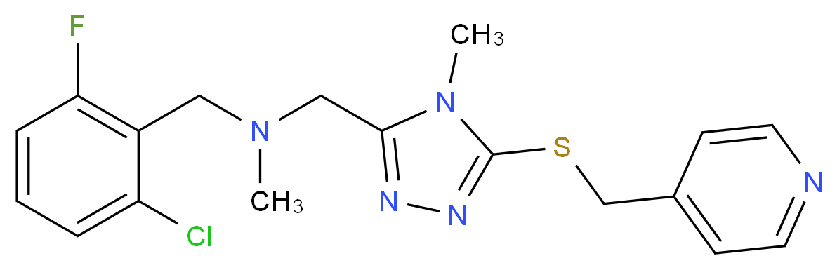(2-chloro-6-fluorobenzyl)methyl({4-methyl-5-[(4-pyridinylmethyl)thio]-4H-1,2,4-triazol-3-yl}methyl)amine_Molecular_structure_CAS_)