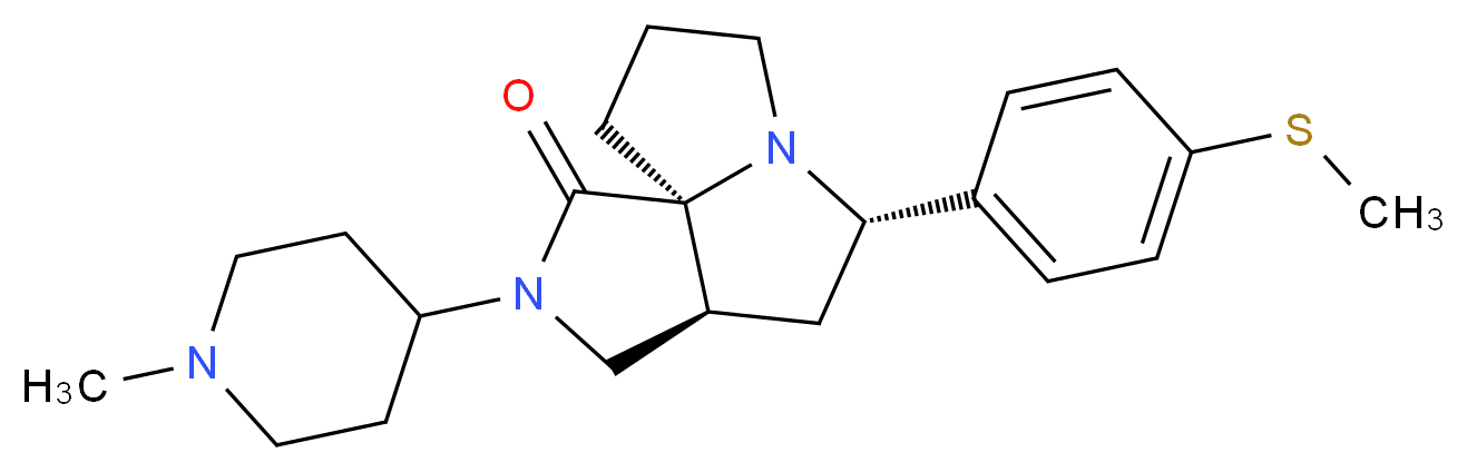 (3aS*,5S*,9aS*)-2-(1-methyl-4-piperidinyl)-5-[4-(methylthio)phenyl]hexahydro-7H-pyrrolo[3,4-g]pyrrolizin-1(2H)-one_Molecular_structure_CAS_)