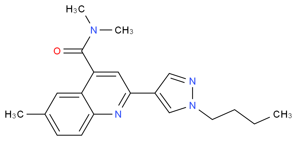 2-(1-butyl-1H-pyrazol-4-yl)-N,N,6-trimethylquinoline-4-carboxamide_Molecular_structure_CAS_)
