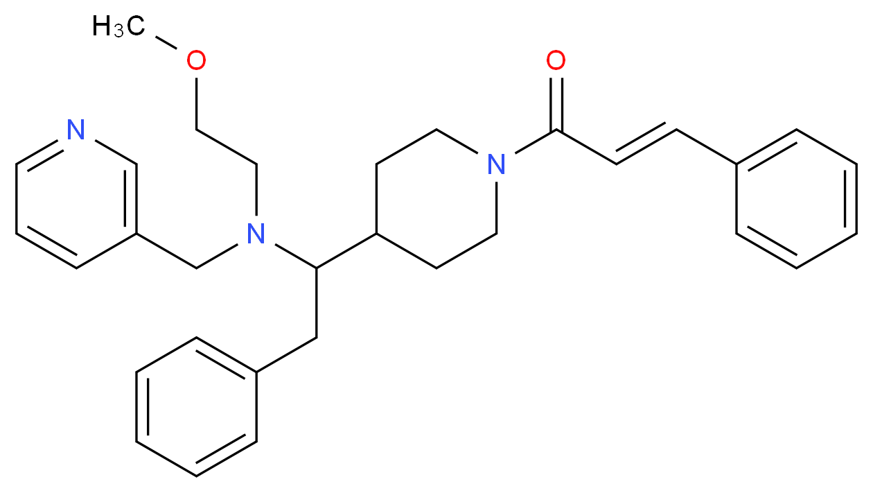 (2-methoxyethyl)(2-phenyl-1-{1-[(2E)-3-phenyl-2-propenoyl]-4-piperidinyl}ethyl)(3-pyridinylmethyl)amine_Molecular_structure_CAS_)