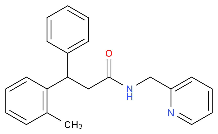 3-(2-methylphenyl)-3-phenyl-N-(2-pyridinylmethyl)propanamide_Molecular_structure_CAS_)