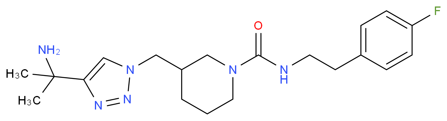 3-{[4-(1-amino-1-methylethyl)-1H-1,2,3-triazol-1-yl]methyl}-N-[2-(4-fluorophenyl)ethyl]-1-piperidinecarboxamide_Molecular_structure_CAS_)