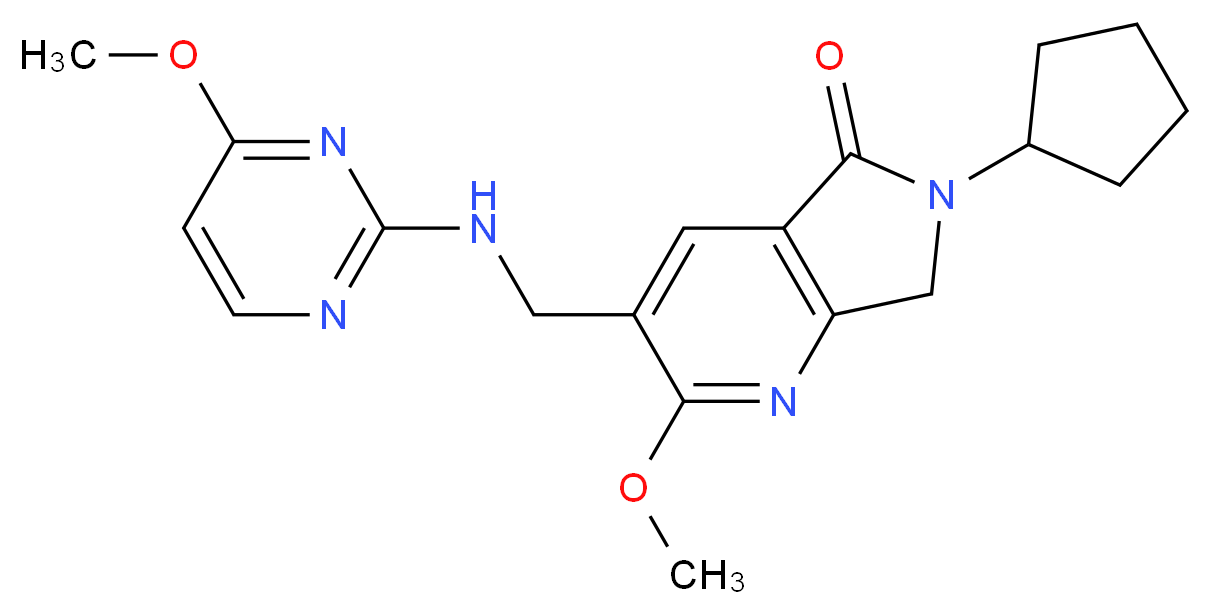 6-cyclopentyl-2-methoxy-3-{[(4-methoxypyrimidin-2-yl)amino]methyl}-6,7-dihydro-5H-pyrrolo[3,4-b]pyridin-5-one_Molecular_structure_CAS_)