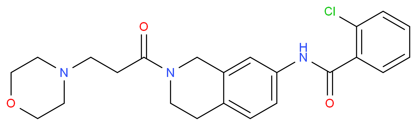 2-chloro-N-{2-[3-(4-morpholinyl)propanoyl]-1,2,3,4-tetrahydro-7-isoquinolinyl}benzamide_Molecular_structure_CAS_)
