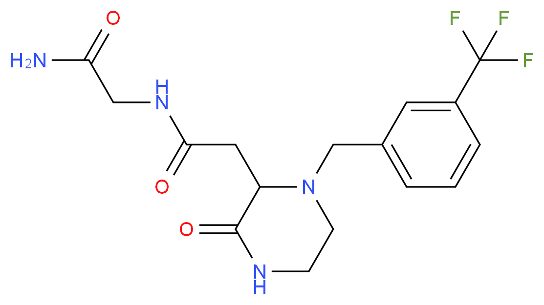 N~2~-({3-oxo-1-[3-(trifluoromethyl)benzyl]-2-piperazinyl}acetyl)glycinamide_Molecular_structure_CAS_)