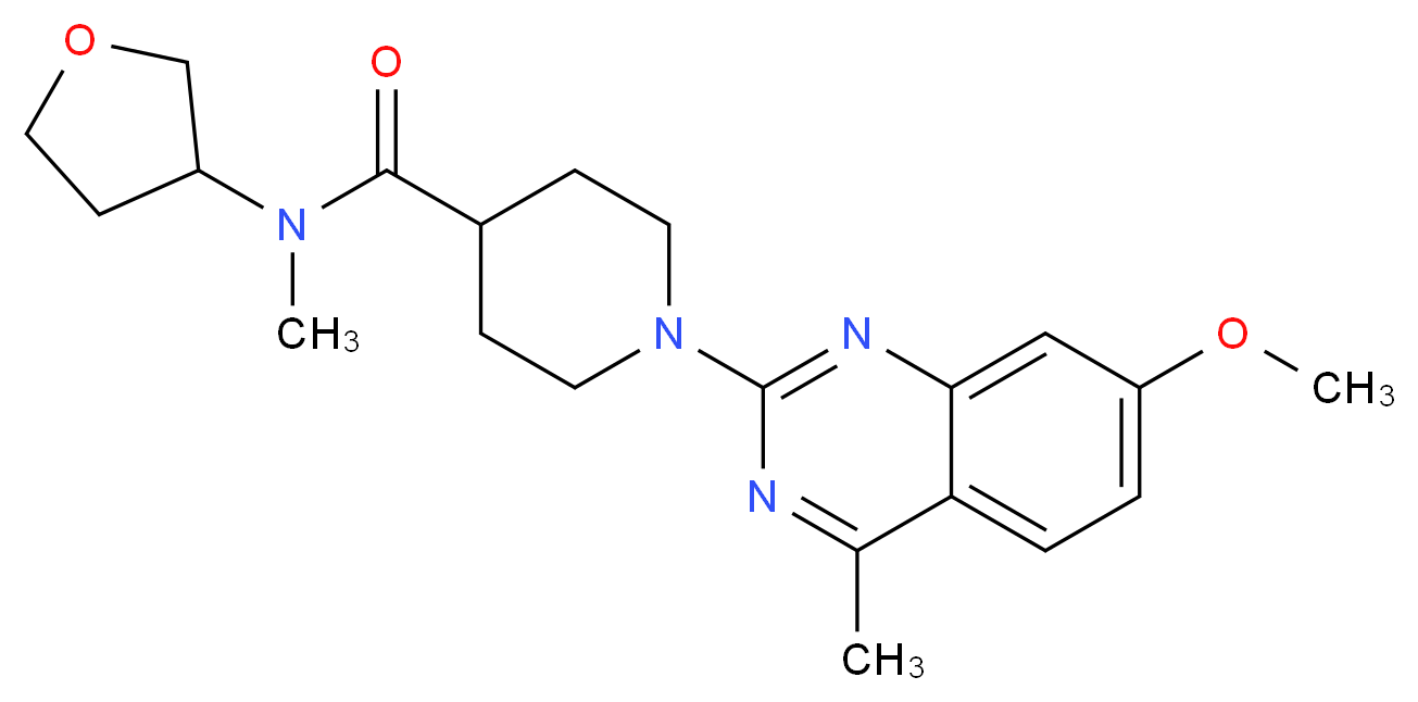 1-(7-methoxy-4-methyl-2-quinazolinyl)-N-methyl-N-(tetrahydro-3-furanyl)-4-piperidinecarboxamide_Molecular_structure_CAS_)