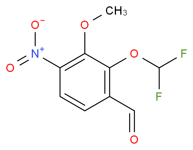 2-(difluoromethoxy)-3-methoxy-4-nitrobenzaldehyde_Molecular_structure_CAS_)